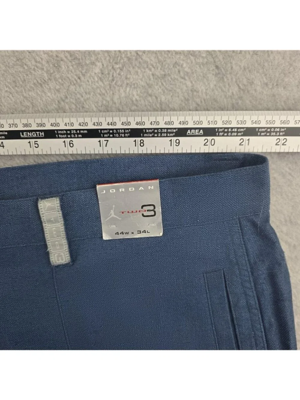 Jordan Two3 Pants Mens 44x34 Blue Linen Cotton Flat Front Tapered NWT